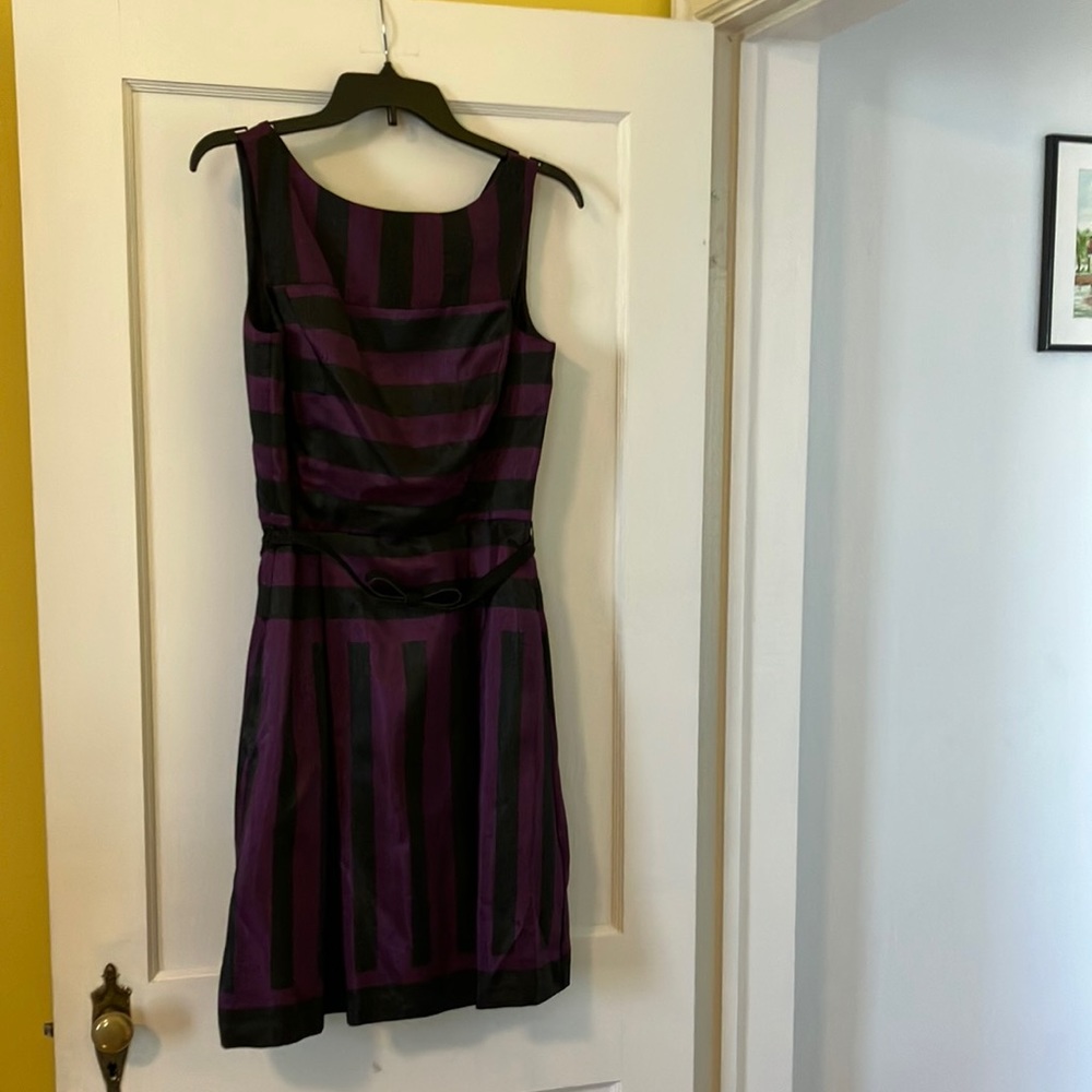 Purple and black belted dress size 8
